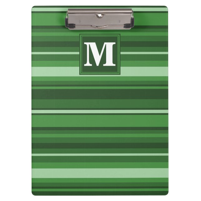 Monogram green stripes clipboard (Front)