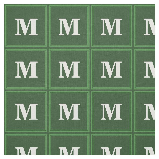 Monogram green stripes fabric (Swatch)