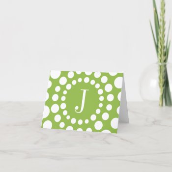 Monogram Green Template Blank Note Card by BiskerVille at Zazzle