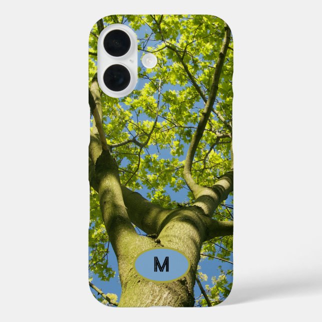 Monogram Green Tree Crown Photo with blue Sky - Case-Mate iPhone Case (Back)
