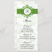 monogram green wedding menu (Front/Back)