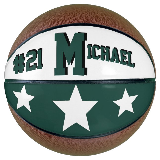 Monogram Green & White Basketball (Front)