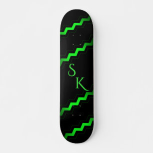 Monogram Green Zag Accent Skateboard