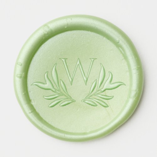 Monogram Greenery Elegant Initial Foliage Leaves  Wax Seal Sticker
