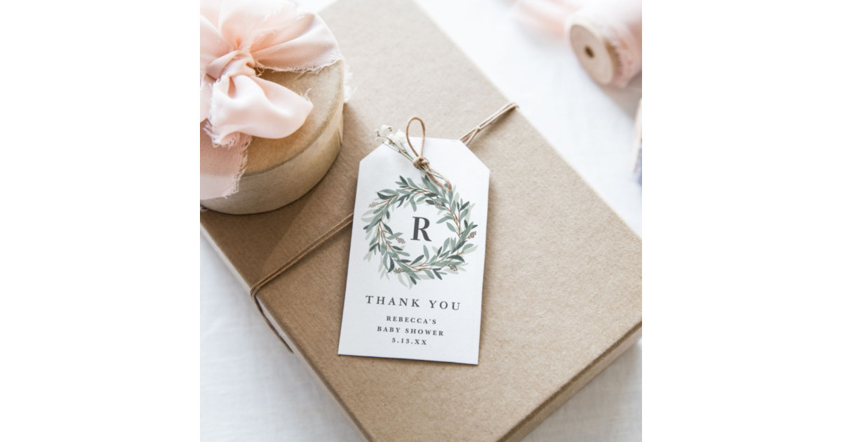 Thank You Tags Printable Gift Tags Greenery Wedding Favor Tags