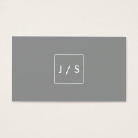 Monogram Grey and Green Modern Business Card
