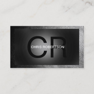 Monogram Grey Black Business Card