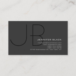 Monogram Grey Black Consultant Business Card