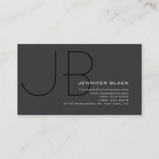 Monogram Grey Black Ultra-Thick Business Card