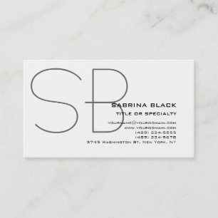 Monogram Grey Black White Consultant Business Card