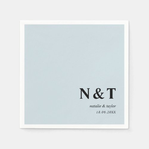 Monogram grey_blue napkins