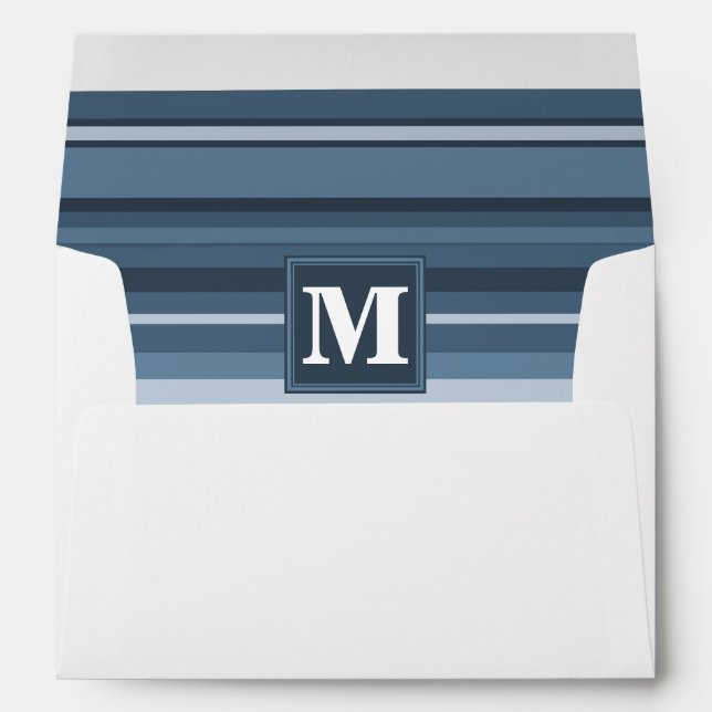 Monogram grey-blue stripes envelope (Back (Bottom))