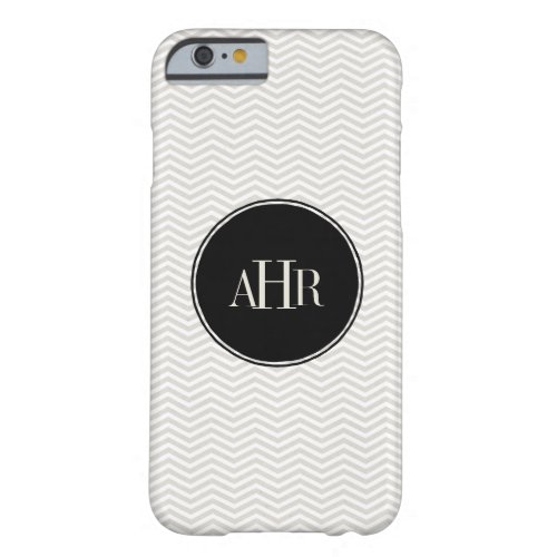 Monogram Grey Chevron Pattern Barely There iPhone 6 Case