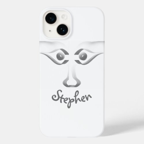 Monogram Grey Gray Eyes Nose Mouth Case_Mate iPhone 14 Case