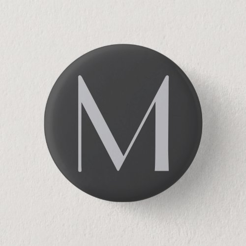 Monogram Grey Modern Add Your Name Initial Button