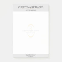 Monogram Grey Modern Elegant Business