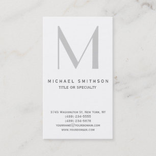 Monogram Grey Modern Simple Business Card