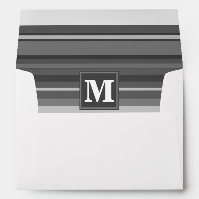 Monogram grey stripes envelope (Back (Bottom))