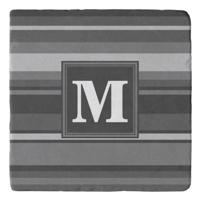 Monogram grey stripes trivet (Front)