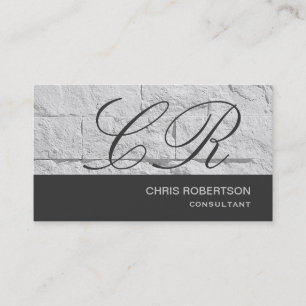 Monogram Grey Wall Brick Design Business Card