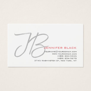 Monogram Grey White Plain Calligraphy Script