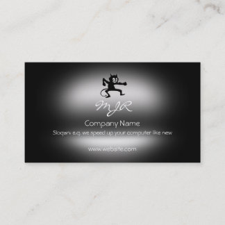 Monogram, Grinning Gremlin Imp, metallic-effect Business Card