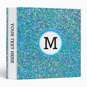 Monogram Grit Glitter Multicolor Painting #5 3 Ring Binder