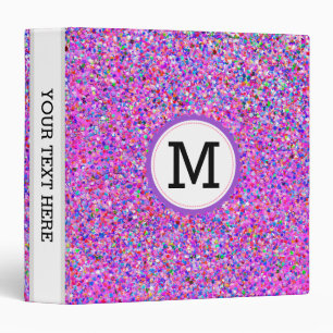 Monogram Grit Glitter Multicolor Painting #6 3 Ring Binder