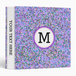 Monogram Grit Glitter Multicolor Painting #9 3 Ring Binder