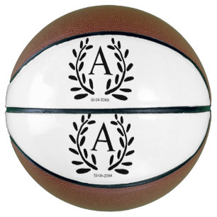 MONOGRAM GROOMSMAN ADD YEAR DATE NAME GIFTS BASKETBALL