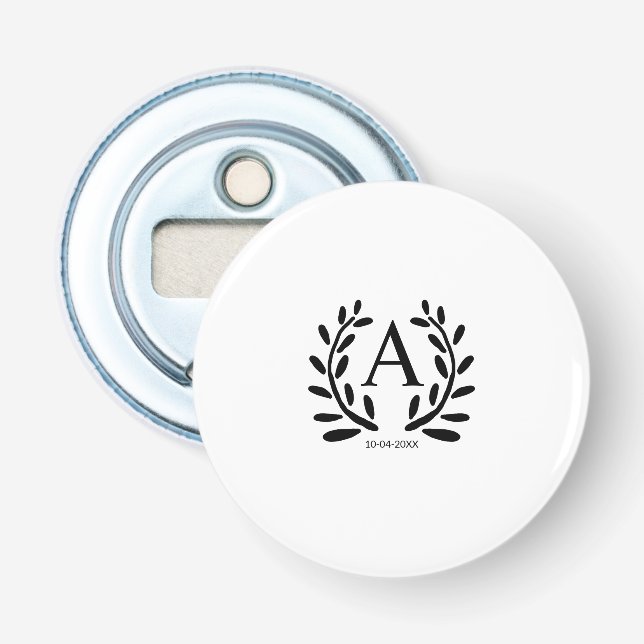 MONOGRAM GROOMSMAN ADD YEAR DATE NAME GIFTS BOTTLE OPENER (Front)