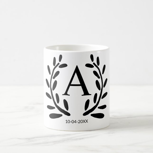 MONOGRAM GROOMSMAN ADD YEAR DATE NAME GIFTS COFFEE MUG (Center)