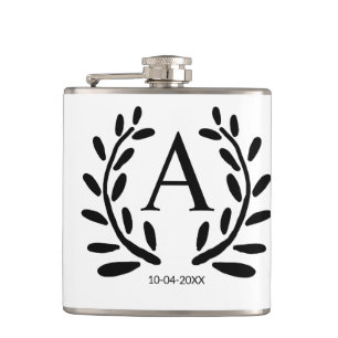 MONOGRAM GROOMSMAN ADD YEAR DATE NAME GIFTS FLASK