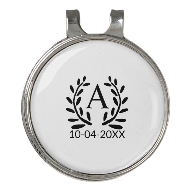 MONOGRAM GROOMSMAN ADD YEAR DATE NAME GIFTS GOLF HAT CLIP (Front)