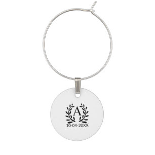 MONOGRAM GROOMSMAN ADD YEAR DATE NAME GIFTS WINE CHARM