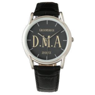 Monogram Groomsman Bestman Father Groom Bride Watch