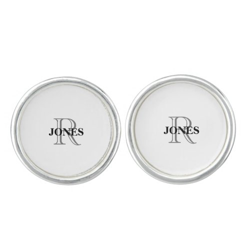 Monogram Groomsman Custom Pair of Cufflinks