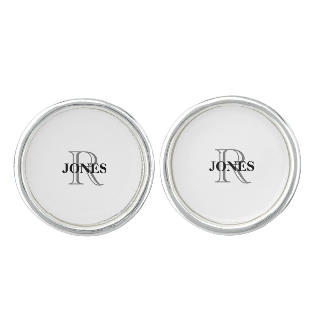 Monogram Groomsman Custom Pair of Cufflinks (Front)