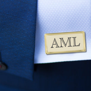 Monogram Groomsman Gift Custom Gold Cufflinks