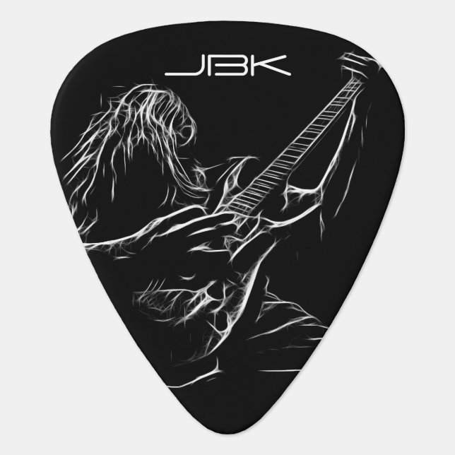 Monogram Guitarist Outline  - Guitar 🎸 Guitar Pick (Front)