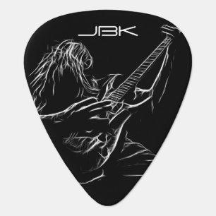 Monogram Guitarist Outline  - Guitar 🎸 Pick