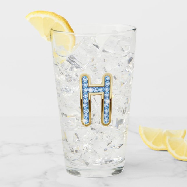 Monogram H - 16 oz Glass  (Front Ice)