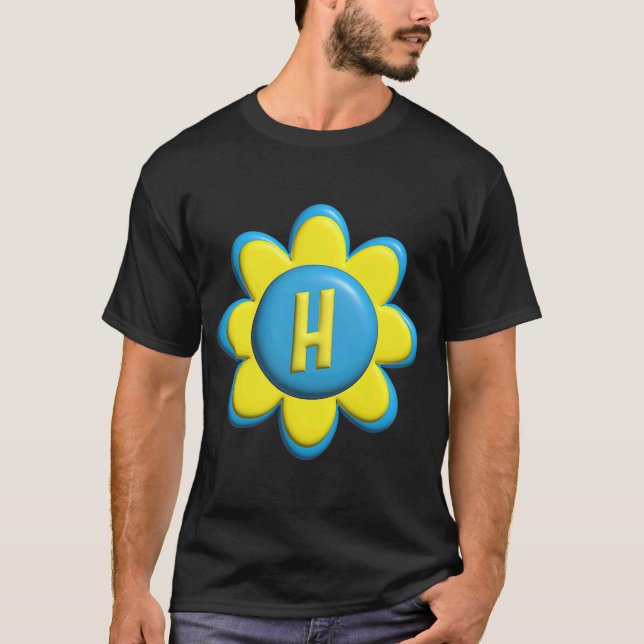 Monogram H  Colorful Flower T-Shirt (Front)