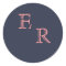 Monogram H Coral and Navy Wedding Thank You
