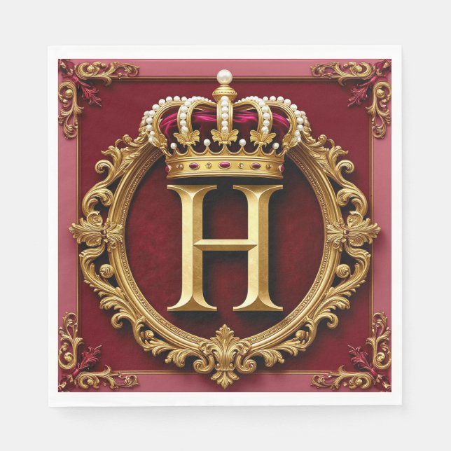 ✨ Monogram H Design For Formal Event Tables ✨ Napkins (Front)