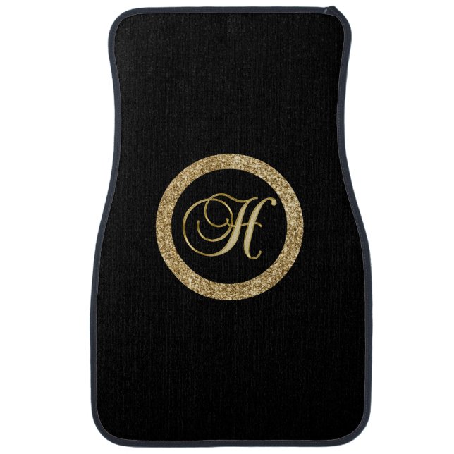 Monogram H, elegant golden script Car Floor Mat (Front)