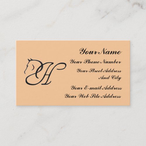 Monogram H Horse Equestrian Classic Business Card