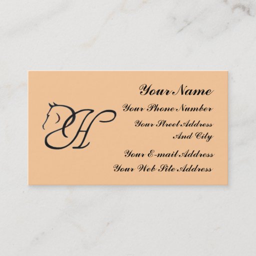 Customizable Monogram H Horse Equestrian Classic Business Card