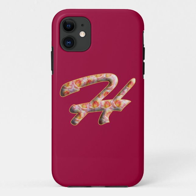 Monogram H in Roses Pattern Iphone 5 Cases (Back)