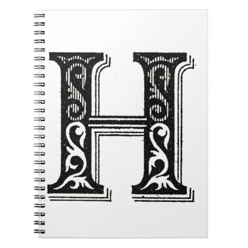 Monogram H Letter H Alphabet H Initial H Notebook